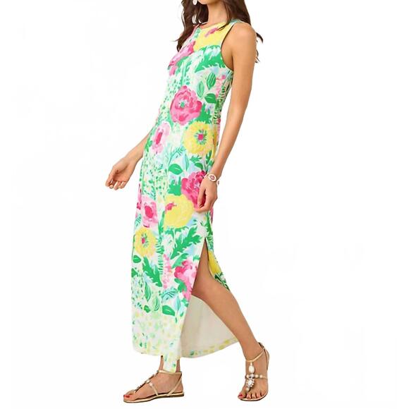 NEW LILLY PULITZER melodie maxi dress in multi poppy party engineered knit maxi - Picture 3 of 4